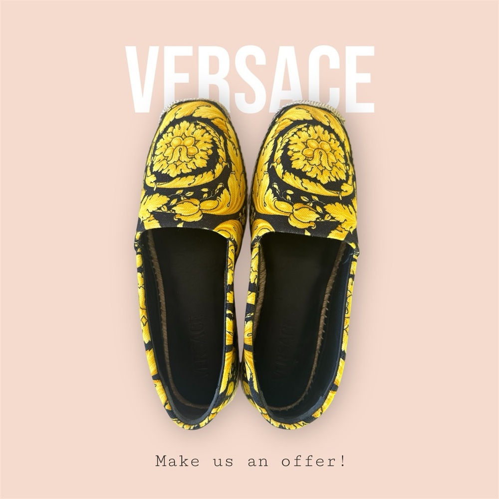 Versace Espadrilles Fabric/lamb leather, Authentic, Size 8